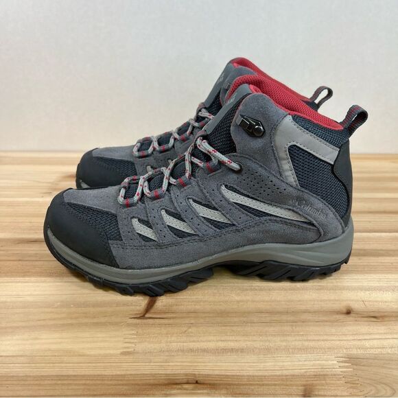 New Columbia Crestwood Mid Waterproof hiking boots womens 7.5 grey pink - Picture 3 of 8